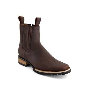 NEW FORASTERO men's leather chelsea boots with side zipper in brown